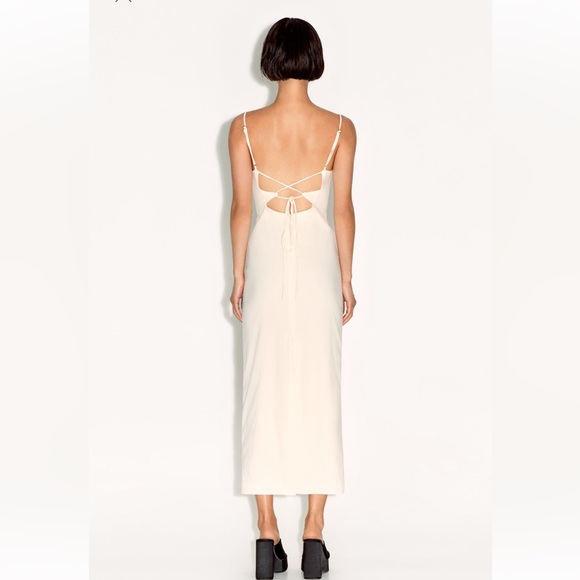 New Zara | Linen Blend Cut Out Dress - Picture 16 of 16